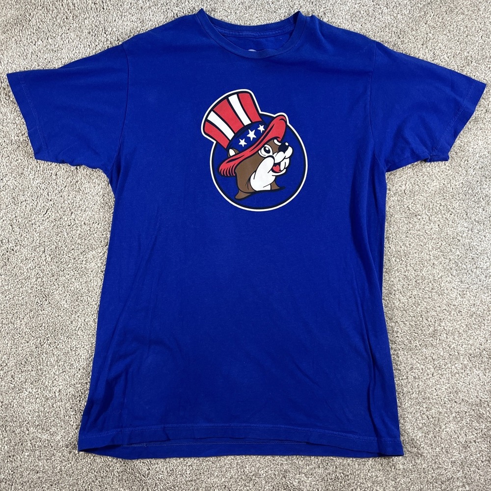 Buc-ees Men' Shirt Short Sleeve M Blue‎ Patriotic USA Freedom Ringing Motorcycle